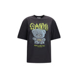 Ganni Gray Cotton T-Shirt