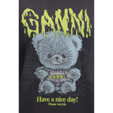 Ganni Gray Cotton T-Shirt