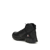 ROA Black Rubber Lace-Up Boots