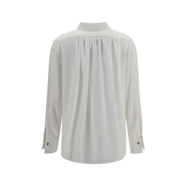 Ella White Silk Dress Shirt
