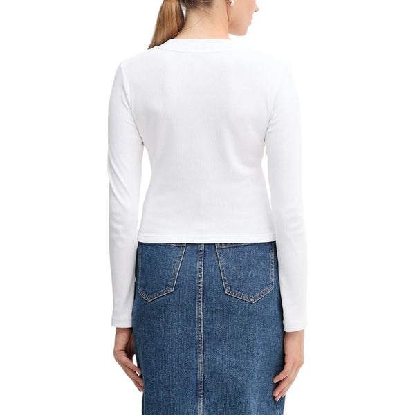 Calvin Klein Jeans White Cotton Long Sleeve T-Shirt