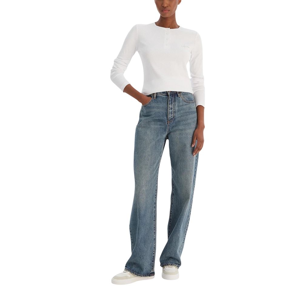 Calvin Klein Jeans White Cotton Long Sleeve T-Shirt