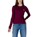 Calvin Klein Jeans Bordeaux Cotton Long Sleeve T-Shirt