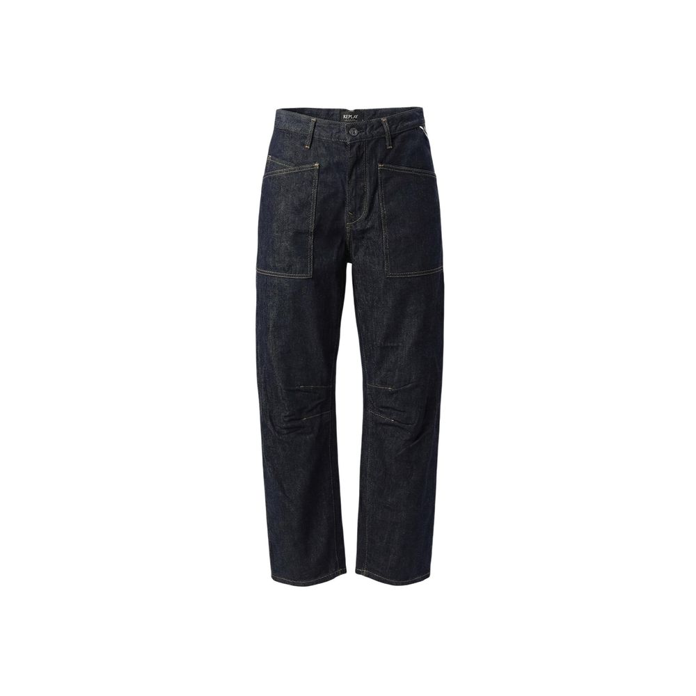 Replay Blue Cotton Mom Jeans