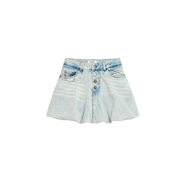 Desigual Blue Cotton Mini Skirt