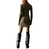 Desigual Brown Viscose Midi Dress