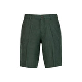 Borghese Green Linen Bermuda Shorts