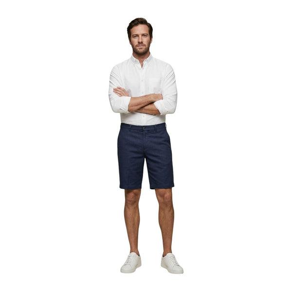 Borghese Blue Linen Bermuda Shorts
