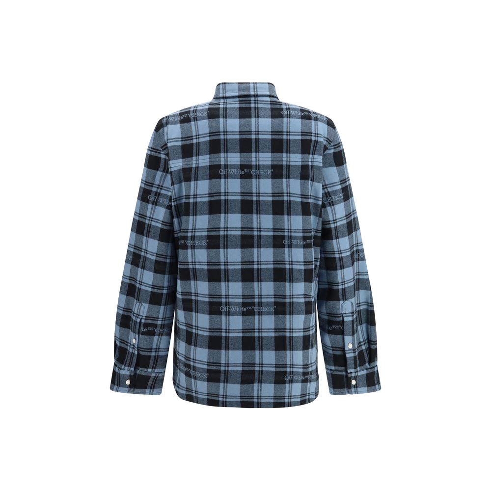 Off-White Blue Cotton Pattern Shirt