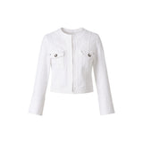 Guess White Cotton Full-Length Jacket