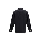 Versace Black Wool Oves Aries Pattern Shirt