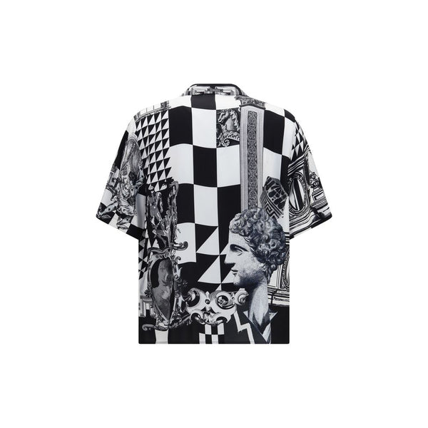 Versace Black Silk Pattern Shirt