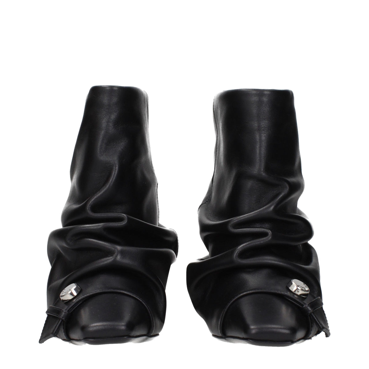 The Attico Black Leather Ankle Boots