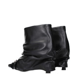 The Attico Black Leather Ankle Boots