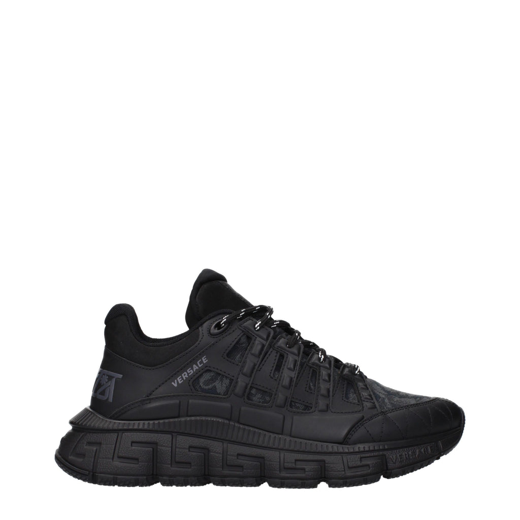 Versace Black Fabric Athletic Sneakers