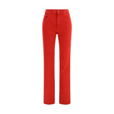 Chloé Red Cotton Slim Fit Jeans
