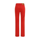 Chloé Red Cotton Slim Fit Jeans