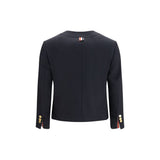 Thom Browne Blue Wool Oves Aries Biker Jacket