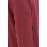 Off-White Purple Cotton Casual Pants