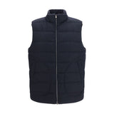 Herno Blue Wool Oves Aries Sleeveless Jacket