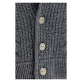 Versace Gray Wool Oves Aries Cardigan
