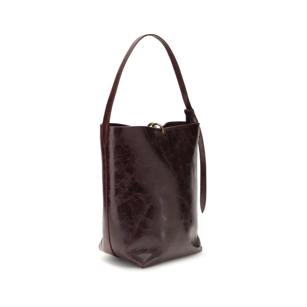 Benedetta Bruzziches Bordeaux Calf Leather Bos Taurus Backet Bag