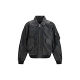 ALPHA INDUSTRIES Black Lambskin Leather Jacket