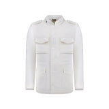 Autore White Cotton Full-Length Jacket