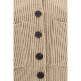 Tory Burch Beige Wool Oves Aries Cardigan