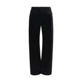 Khaite Black Viscose Casual Pants