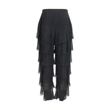 Valentino Garavani Black Silk Casual Pants