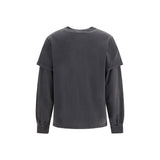 Ganni Gray Cotton Long Sleeve T-Shirt