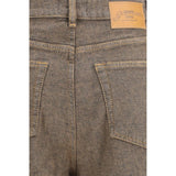 Ganni Brown Cotton Relaxed Fit Jeans