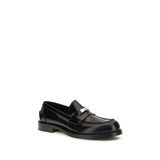 Dolce & Gabbana Black Calf Leather Bos Taurus Slip-On Loafers