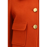 P.A.R.O.S.H. Orange Wool Oves Aries Full-Length Jacket