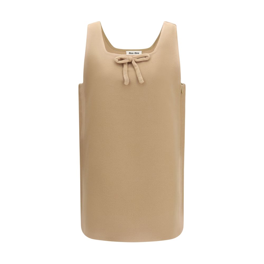 Miu Miu Beige Wool Oves Aries Casual Dress