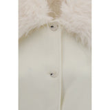 Loulou De Saison White Wool Oves Aries Full-Length Jacket