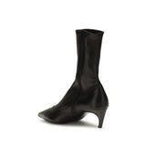 Khaite Black Calf Leather Bos Taurus Ankle Boots