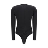 Nissa Black Polyester Bodysuit