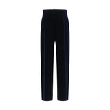 Giorgio Armani Blue Viscose Casual Pants