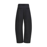 Nissa Black Polyester Casual Pants