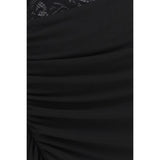 Nissa Black Nylon Cocktail Dress