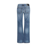Khaite Blue Cotton Bootcut Jeans