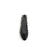 Tory Burch Black Calf Leather Bos Taurus Ballet Flats