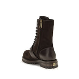 Dolce & Gabbana Black Calf Leather Bos Taurus Lace-Up Boots