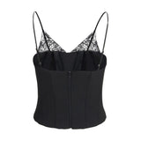 Nissa Black Polyester Sleeveles T-Shirt