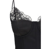Nissa Black Polyester Sleeveles T-Shirt