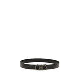 Ferragamo Black Calf Leather Bos Taurus Regular Belt