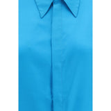 SA SU PHI Blue Silk Dress Shirt