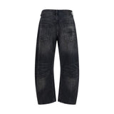 R13 Black Cotton Boyfriend Jeans